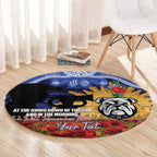 Personalised Bulldogs Rugby ANZAC Day Round Carpet Last Post Poppy We Will Remember Them