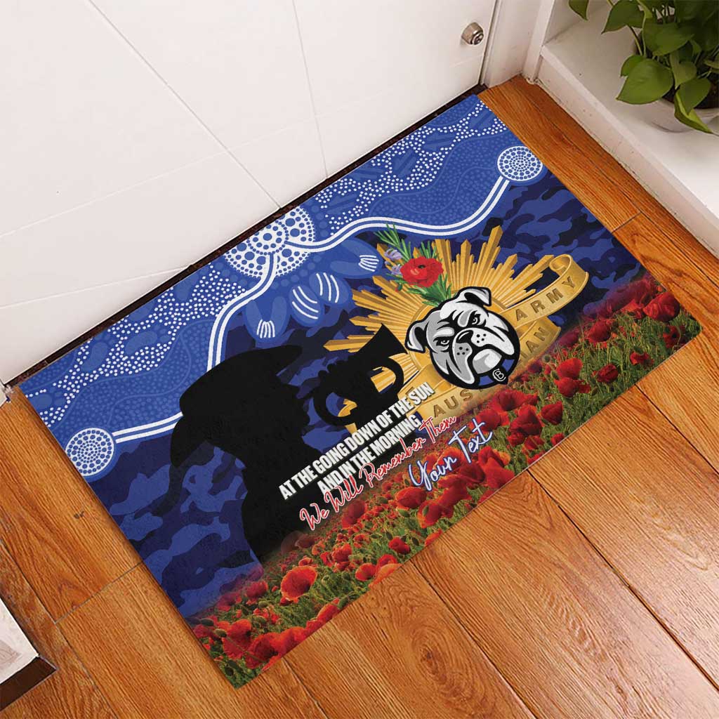 Personalised Bulldogs Rugby ANZAC Day Rubber Doormat Last Post Poppy We Will Remember Them