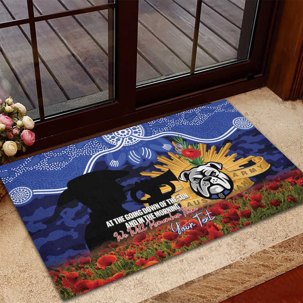 Personalised Bulldogs Rugby ANZAC Day Rubber Doormat Last Post Poppy We Will Remember Them