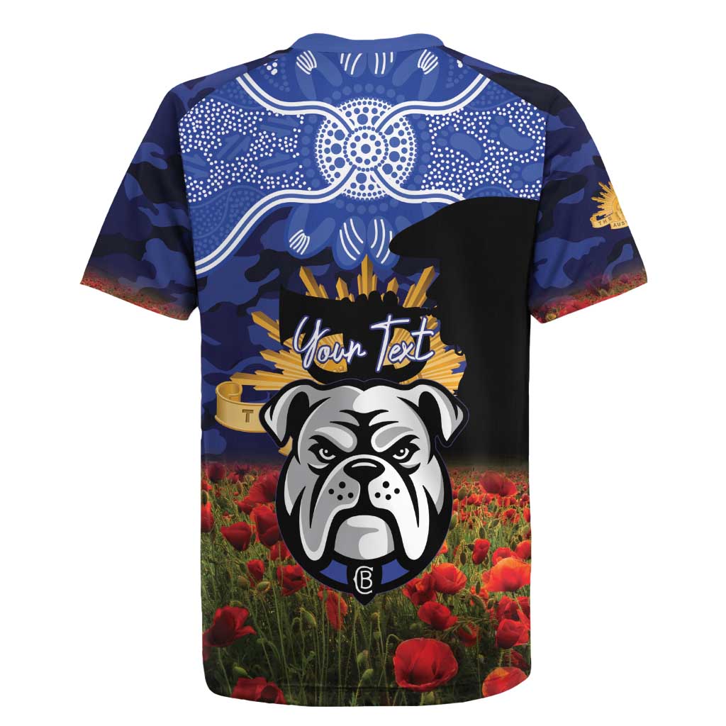 Personalised Bulldogs Rugby ANZAC Day Rugby Jersey Last Post Poppy We Will Remember Them