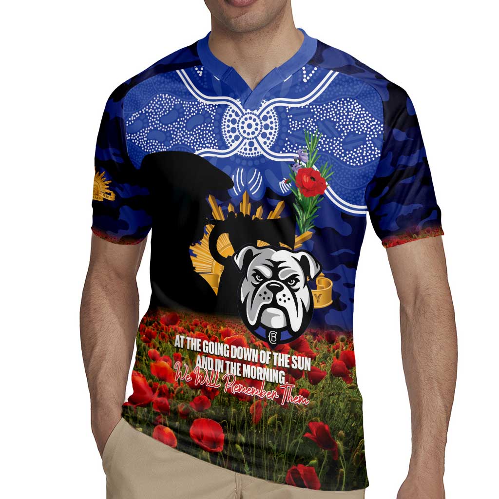 Personalised Bulldogs Rugby ANZAC Day Rugby Jersey Last Post Poppy We Will Remember Them