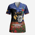 Personalised Bulldogs Rugby ANZAC Day Scrub Top Last Post Poppy We Will Remember Them