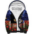 Personalised Bulldogs Rugby ANZAC Day Sherpa Hoodie Last Post Poppy We Will Remember Them