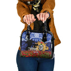 Personalised Bulldogs Rugby ANZAC Day Shoulder Handbag Last Post Poppy We Will Remember Them