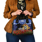 Personalised Bulldogs Rugby ANZAC Day Shoulder Handbag Last Post Poppy We Will Remember Them
