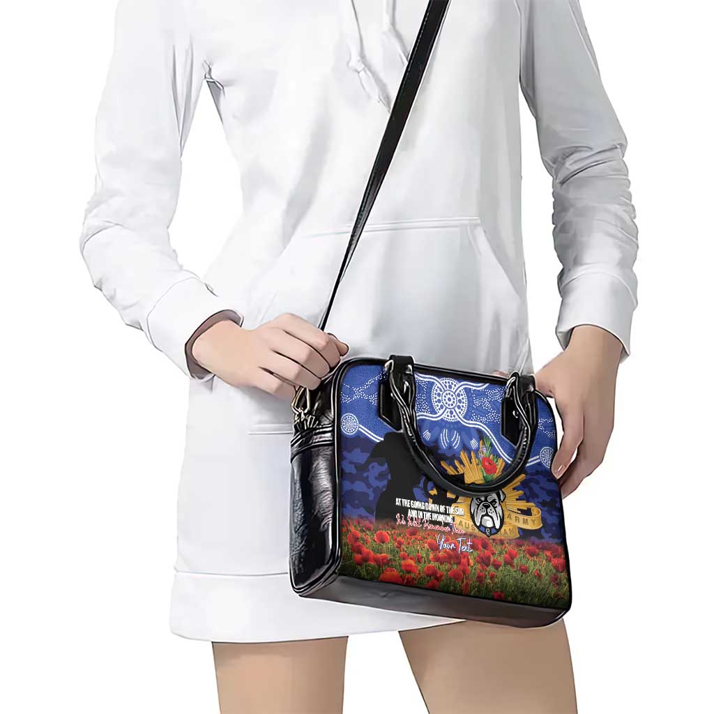 Personalised Bulldogs Rugby ANZAC Day Shoulder Handbag Last Post Poppy We Will Remember Them