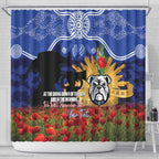 Personalised Bulldogs Rugby ANZAC Day Shower Curtain Last Post Poppy We Will Remember Them