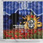 Personalised Bulldogs Rugby ANZAC Day Shower Curtain Last Post Poppy We Will Remember Them