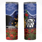 Personalised Bulldogs Rugby ANZAC Day Skinny Tumbler Last Post Poppy We Will Remember Them