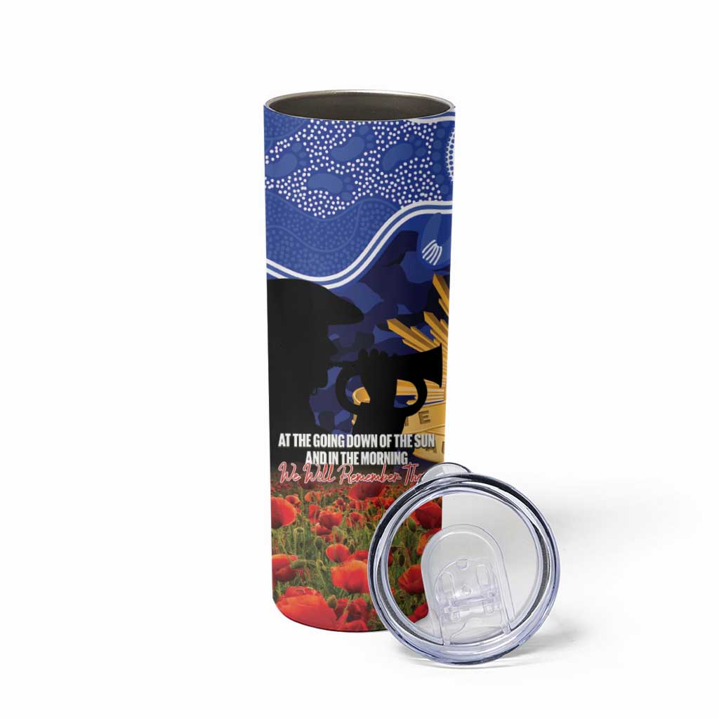 Personalised Bulldogs Rugby ANZAC Day Skinny Tumbler Last Post Poppy We Will Remember Them