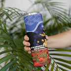 Personalised Bulldogs Rugby ANZAC Day Skinny Tumbler Last Post Poppy We Will Remember Them
