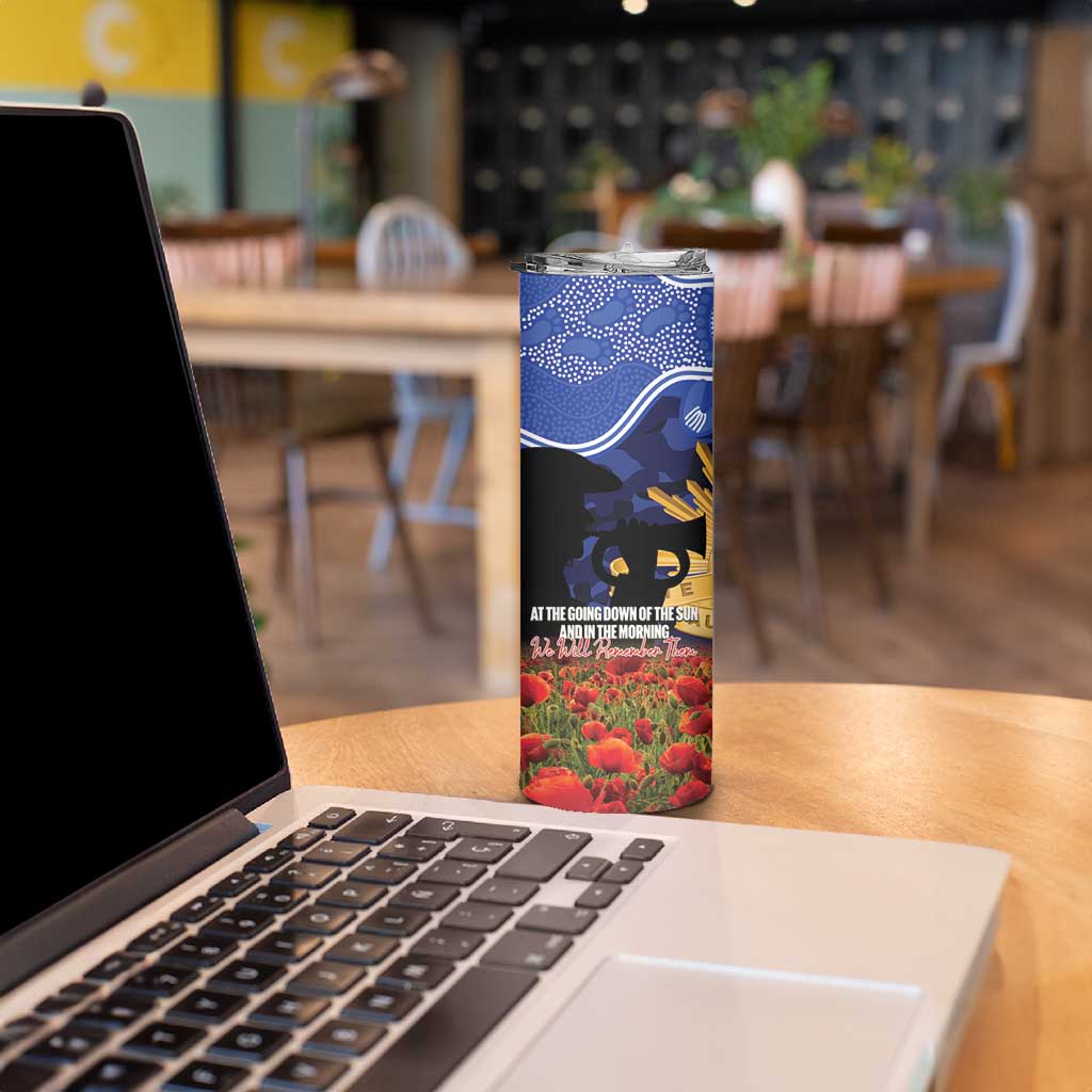Personalised Bulldogs Rugby ANZAC Day Skinny Tumbler Last Post Poppy We Will Remember Them
