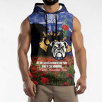 Personalised Bulldogs Rugby ANZAC Day Sleeveless Hoodie Last Post Poppy We Will Remember Them