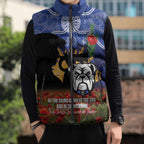 Personalised Bulldogs Rugby ANZAC Day Sleeveless Puffer Jacket Last Post Poppy We Will Remember Them