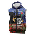 Personalised Bulldogs Rugby ANZAC Day Sleeveless Zip Hoodie Last Post Poppy We Will Remember Them