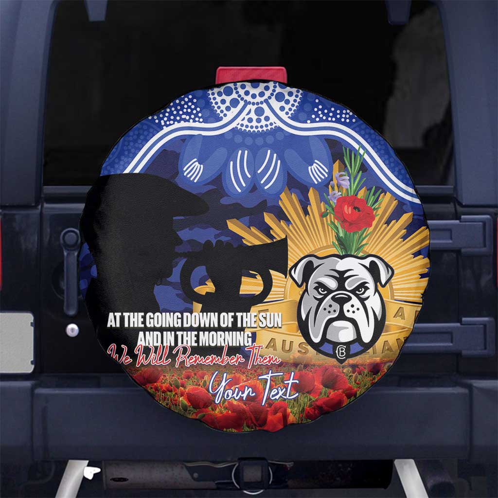 Personalised Bulldogs Rugby ANZAC Day Spare Tire Cover Last Post Poppy We Will Remember Them