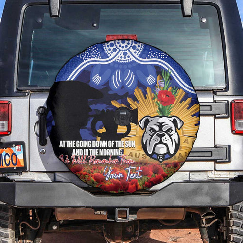 Personalised Bulldogs Rugby ANZAC Day Spare Tire Cover Last Post Poppy We Will Remember Them