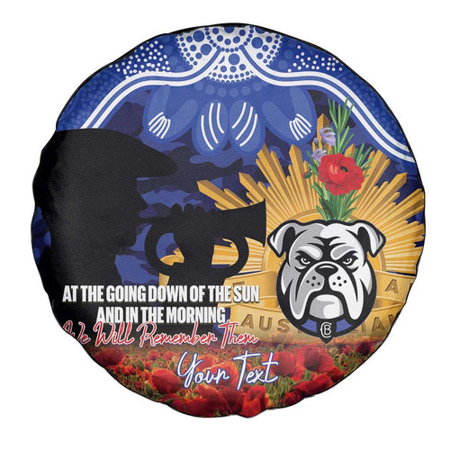 Personalised Bulldogs Rugby ANZAC Day Spare Tire Cover Last Post Poppy We Will Remember Them