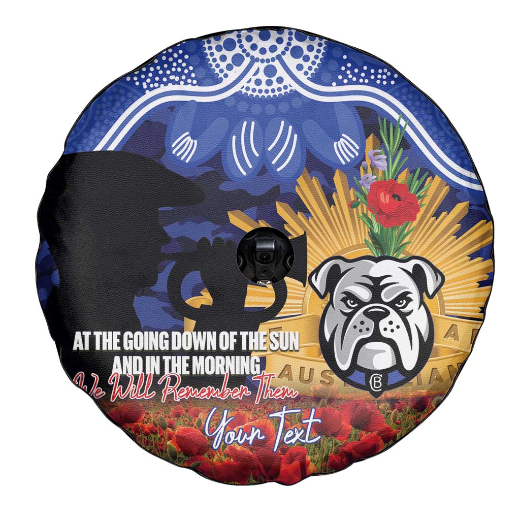Personalised Bulldogs Rugby ANZAC Day Spare Tire Cover Last Post Poppy We Will Remember Them