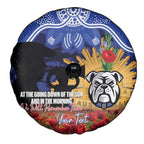 Personalised Bulldogs Rugby ANZAC Day Spare Tire Cover Last Post Poppy We Will Remember Them