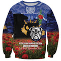 Personalised Bulldogs Rugby ANZAC Day Sweatshirt Last Post Poppy We Will Remember Them