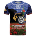 Personalised Bulldogs Rugby ANZAC Day T Shirt Last Post Poppy We Will Remember Them