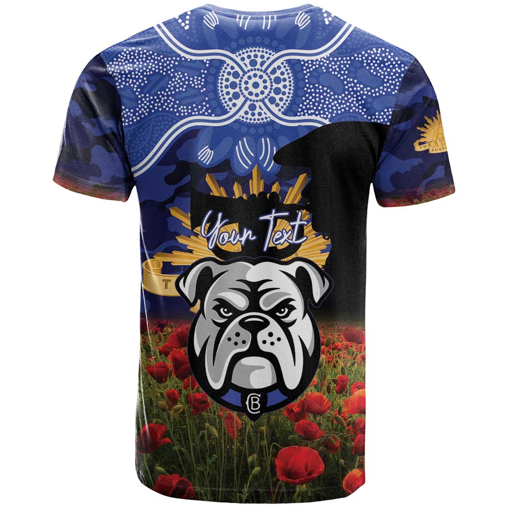 Personalised Bulldogs Rugby ANZAC Day T Shirt Last Post Poppy We Will Remember Them