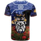 Personalised Bulldogs Rugby ANZAC Day T Shirt Last Post Poppy We Will Remember Them
