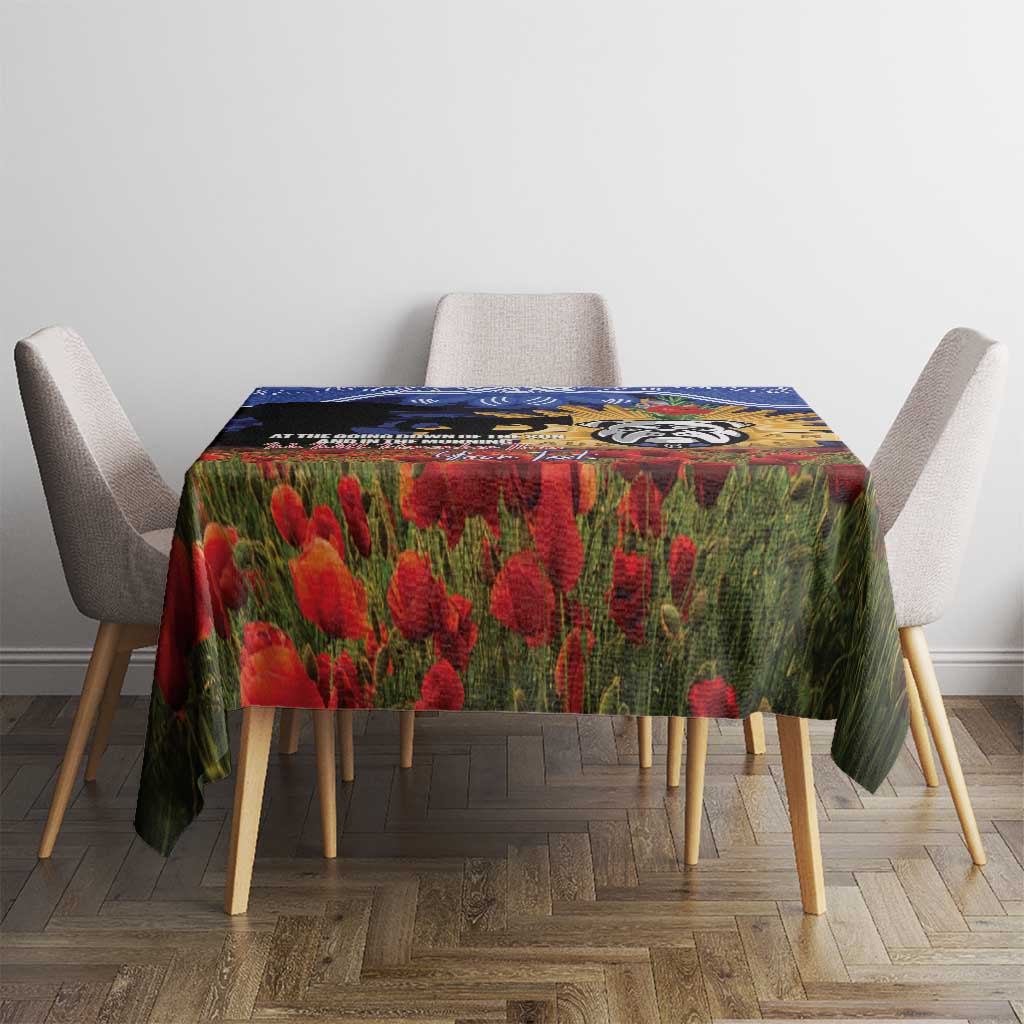 Personalised Bulldogs Rugby ANZAC Day Tablecloth Last Post Poppy We Will Remember Them