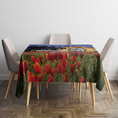 Personalised Bulldogs Rugby ANZAC Day Tablecloth Last Post Poppy We Will Remember Them