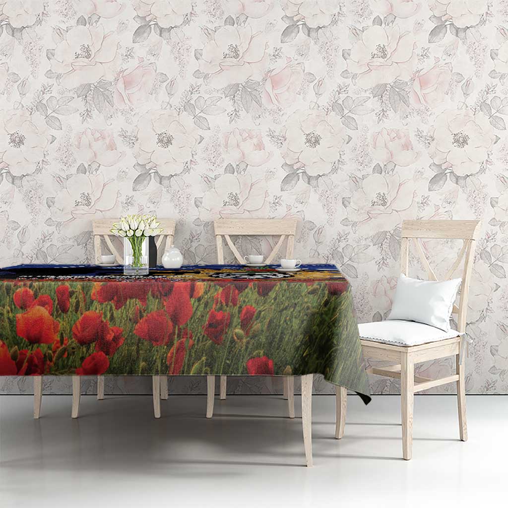 Personalised Bulldogs Rugby ANZAC Day Tablecloth Last Post Poppy We Will Remember Them