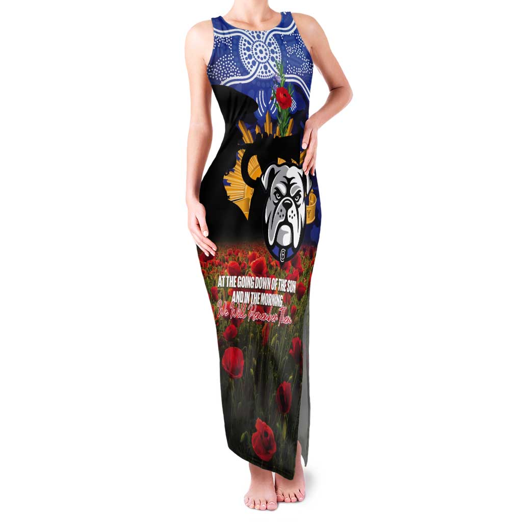 Personalised Bulldogs Rugby ANZAC Day Tank Maxi Dress Last Post Poppy We Will Remember Them