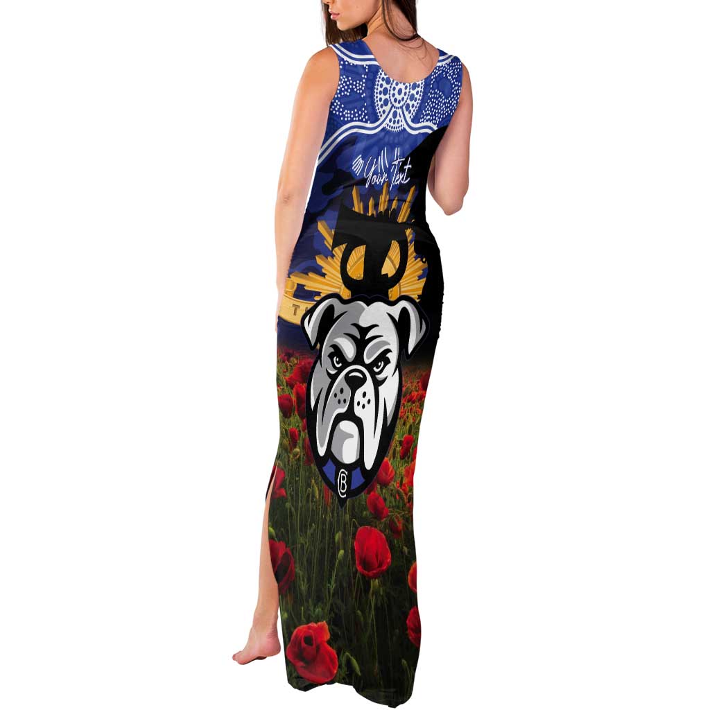 Personalised Bulldogs Rugby ANZAC Day Tank Maxi Dress Last Post Poppy We Will Remember Them