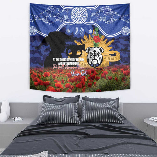 Personalised Bulldogs Rugby ANZAC Day Tapestry Last Post Poppy We Will Remember Them