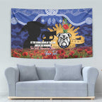 Personalised Bulldogs Rugby ANZAC Day Tapestry Last Post Poppy We Will Remember Them