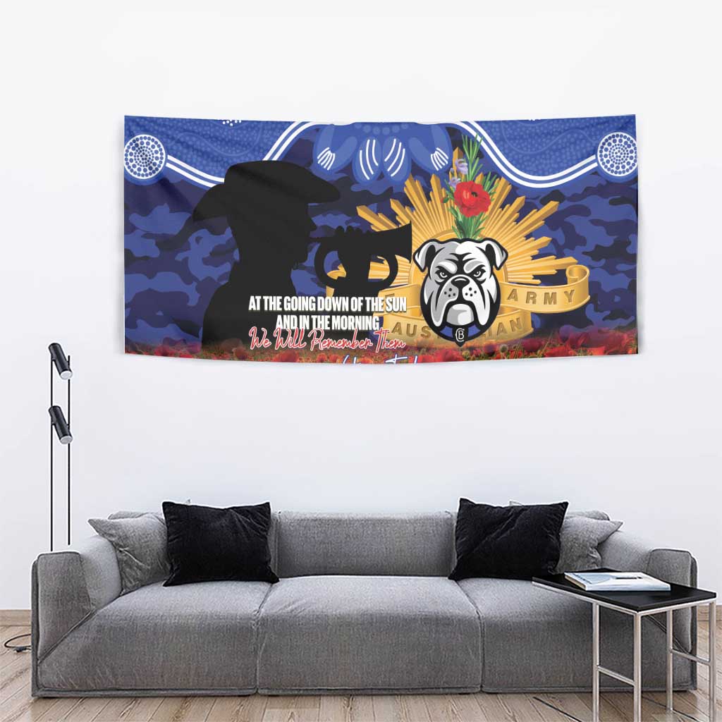 Personalised Bulldogs Rugby ANZAC Day Tapestry Last Post Poppy We Will Remember Them