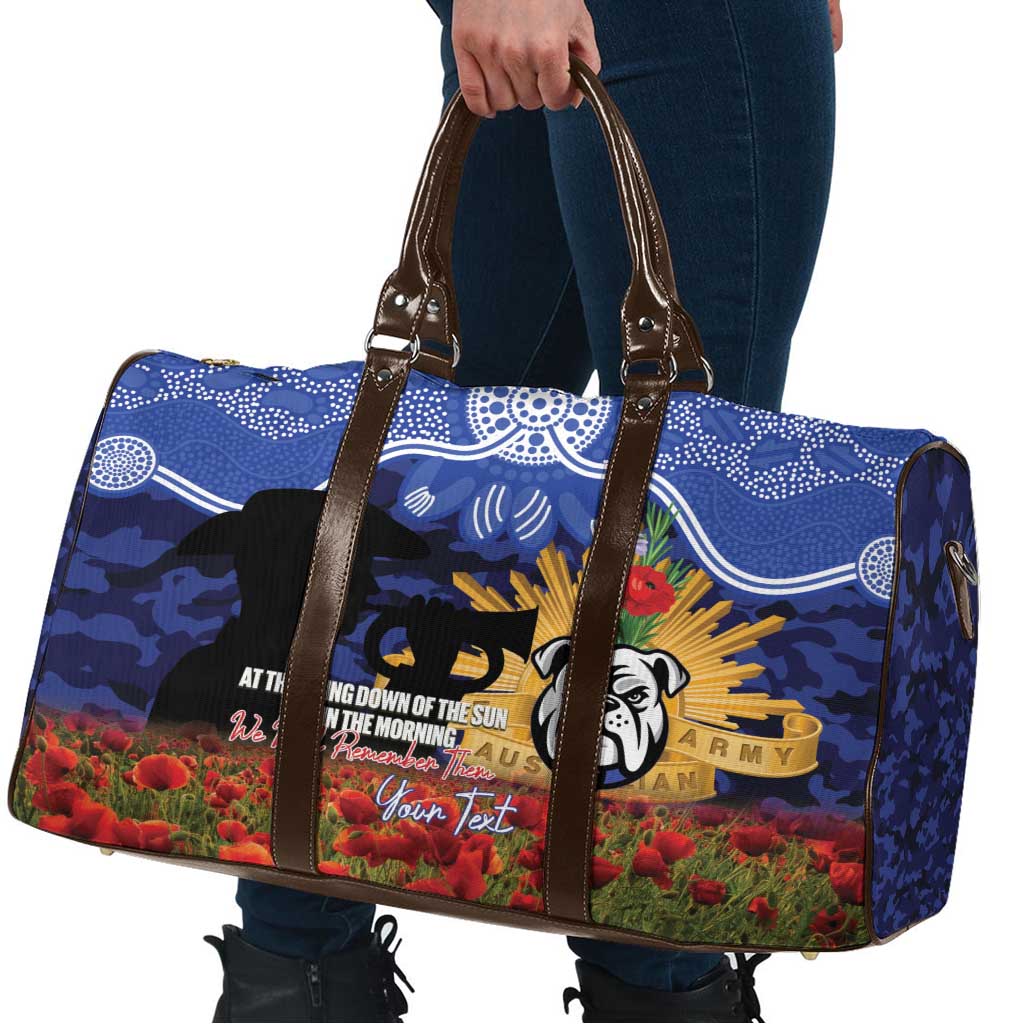 Personalised Bulldogs Rugby ANZAC Day Travel Bag Last Post Poppy We Will Remember Them