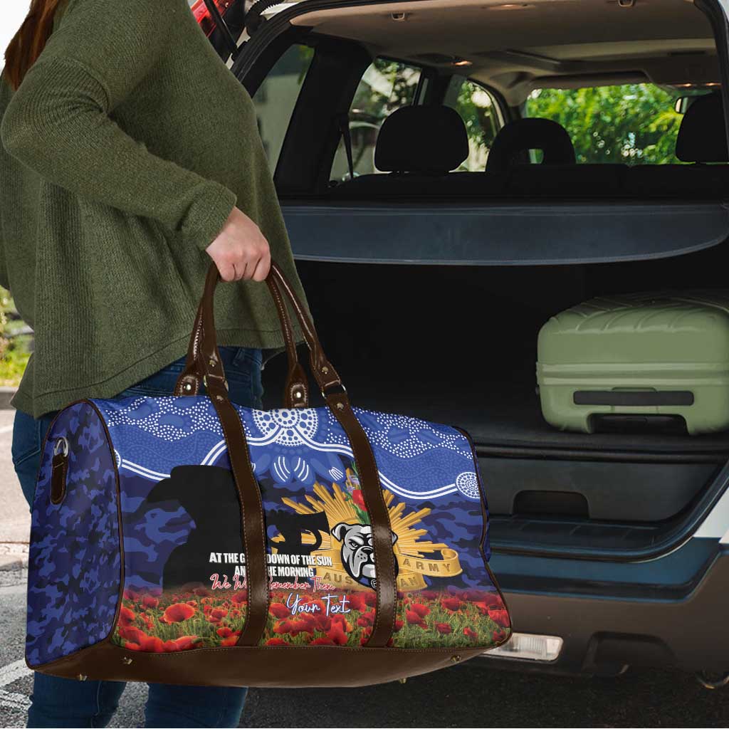 Personalised Bulldogs Rugby ANZAC Day Travel Bag Last Post Poppy We Will Remember Them