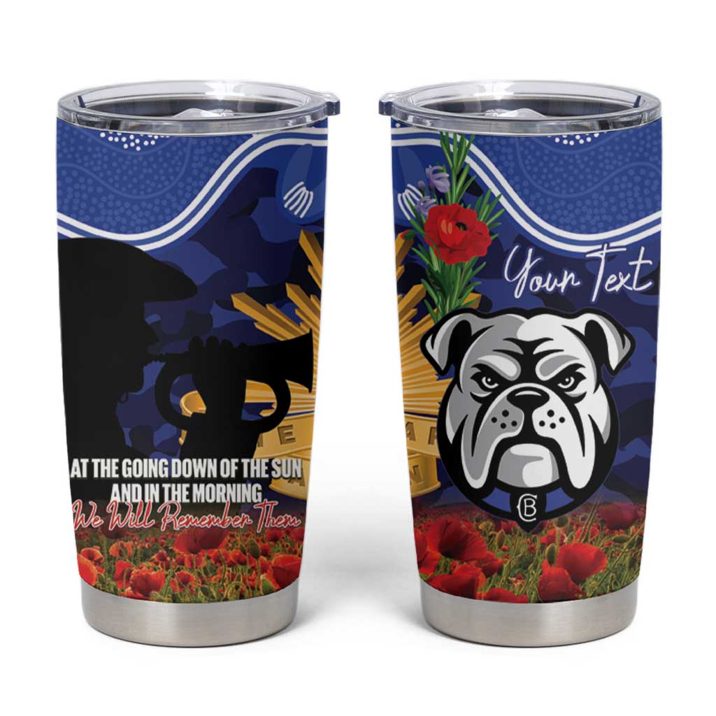 Personalised Bulldogs Rugby ANZAC Day Tumbler Cup Last Post Poppy We Will Remember Them