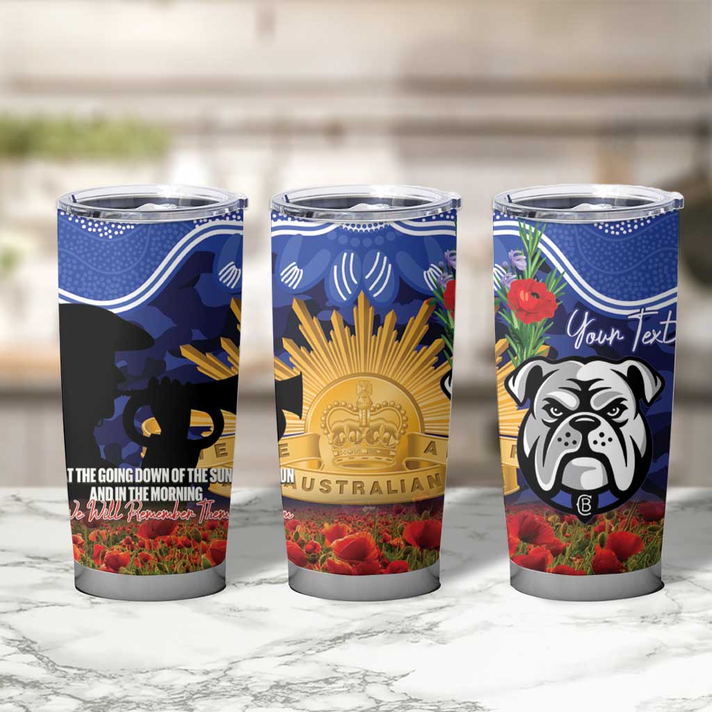 Personalised Bulldogs Rugby ANZAC Day Tumbler Cup Last Post Poppy We Will Remember Them