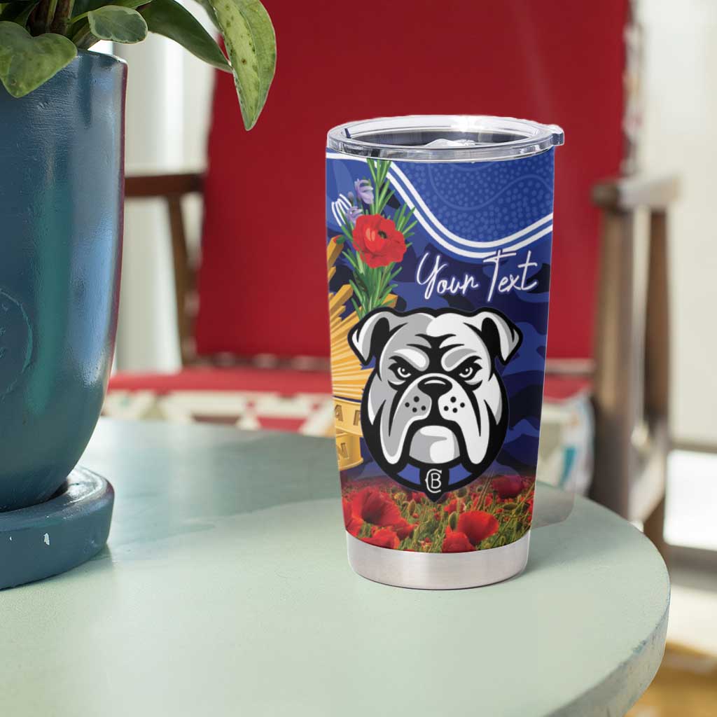 Personalised Bulldogs Rugby ANZAC Day Tumbler Cup Last Post Poppy We Will Remember Them