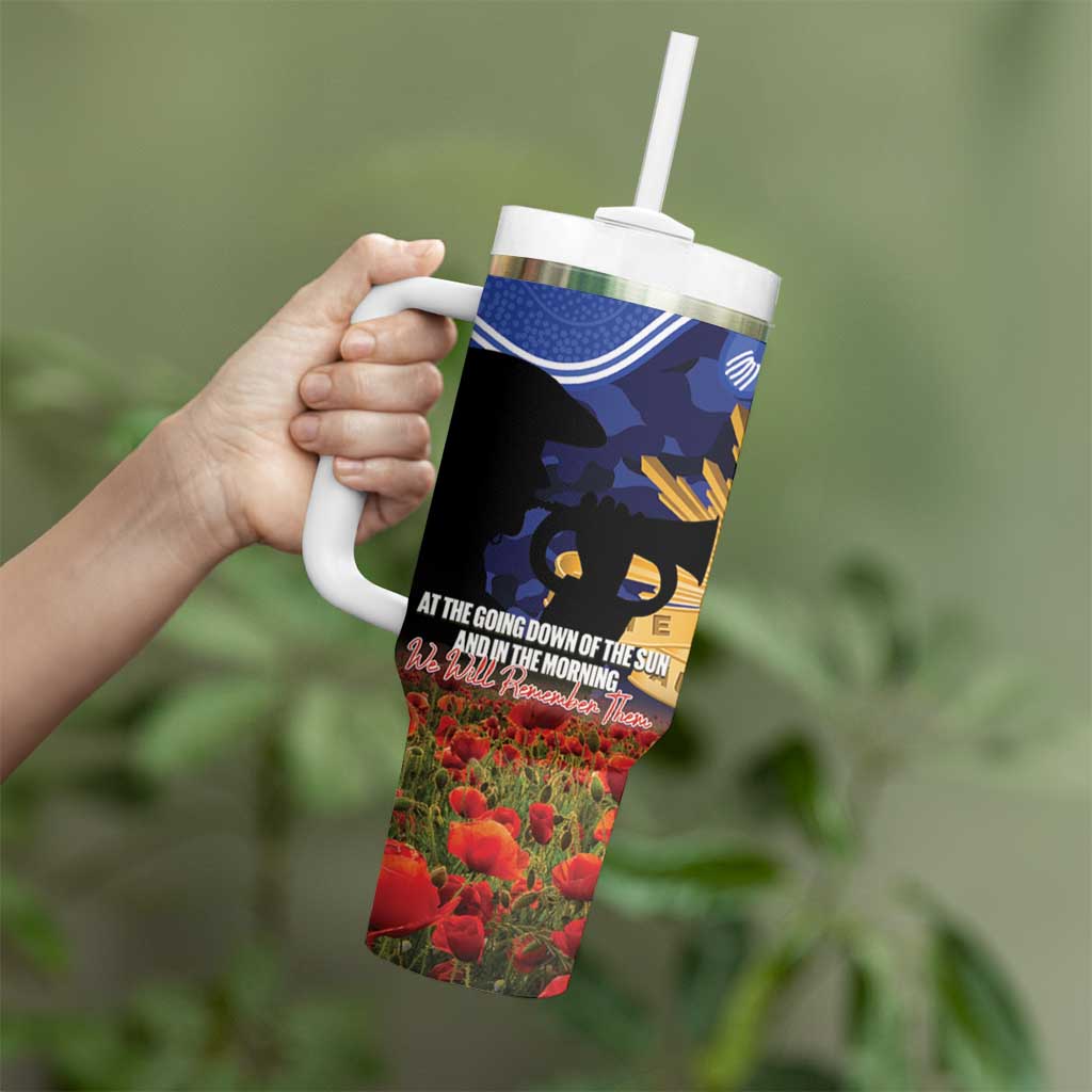 Personalised Bulldogs Rugby ANZAC Day Tumbler With Handle Last Post Poppy We Will Remember Them