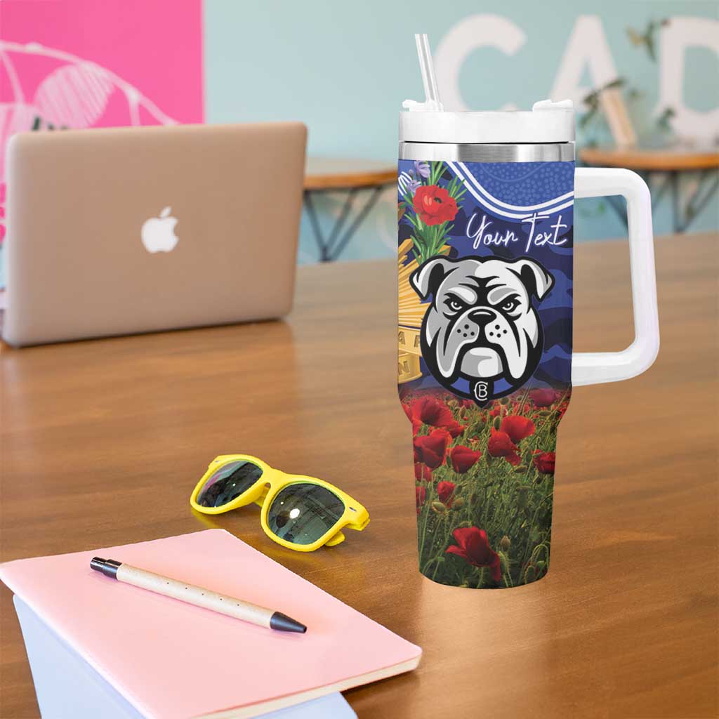 Personalised Bulldogs Rugby ANZAC Day Tumbler With Handle Last Post Poppy We Will Remember Them