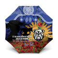 Personalised Bulldogs Rugby ANZAC Day Umbrella Last Post Poppy We Will Remember Them