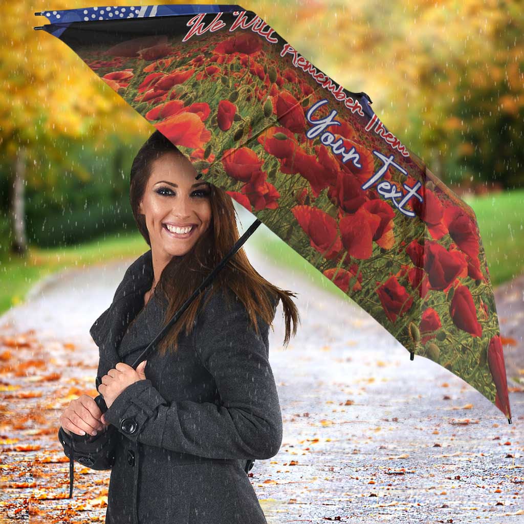 Personalised Bulldogs Rugby ANZAC Day Umbrella Last Post Poppy We Will Remember Them