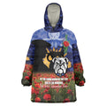 Personalised Bulldogs Rugby ANZAC Day Wearable Blanket Hoodie Last Post Poppy We Will Remember Them