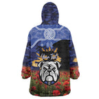 Personalised Bulldogs Rugby ANZAC Day Wearable Blanket Hoodie Last Post Poppy We Will Remember Them