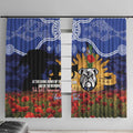 Personalised Bulldogs Rugby ANZAC Day Window Curtain Last Post Poppy We Will Remember Them