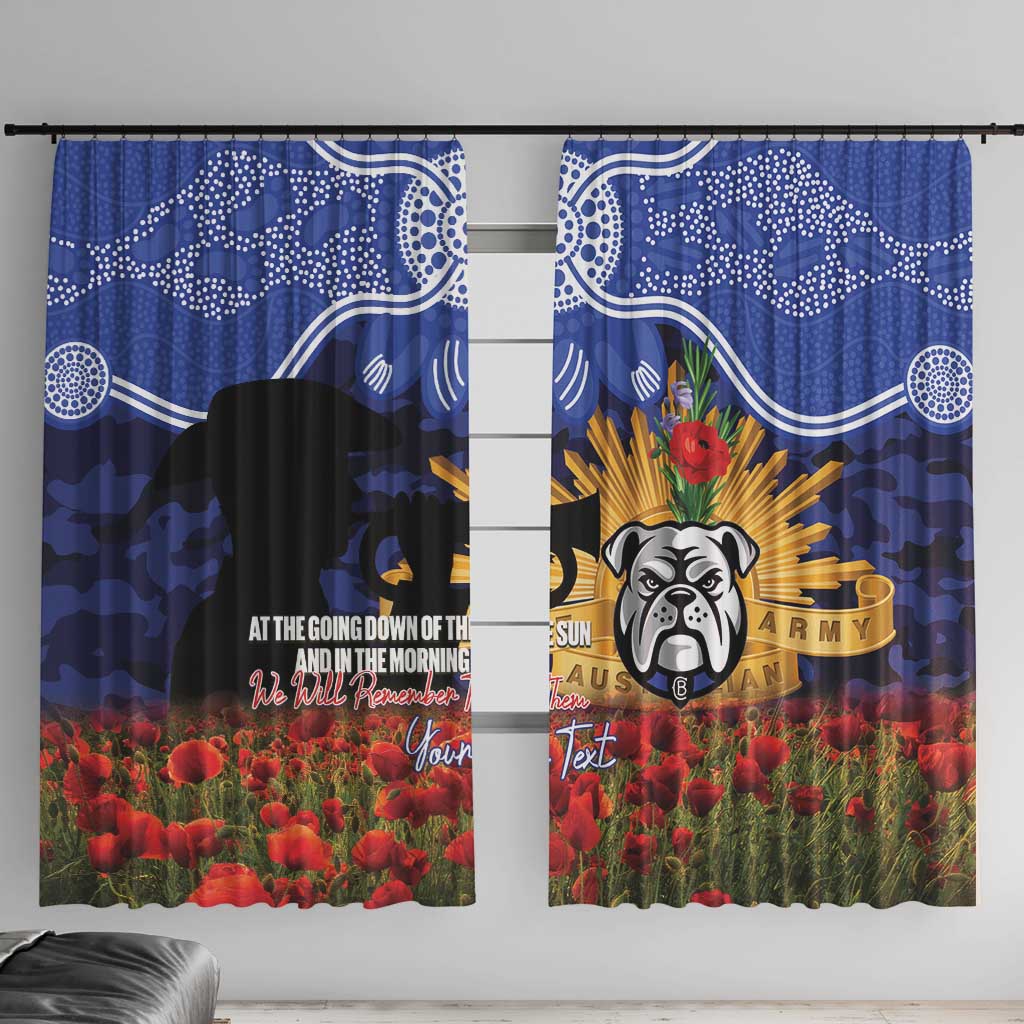 Personalised Bulldogs Rugby ANZAC Day Window Curtain Last Post Poppy We Will Remember Them