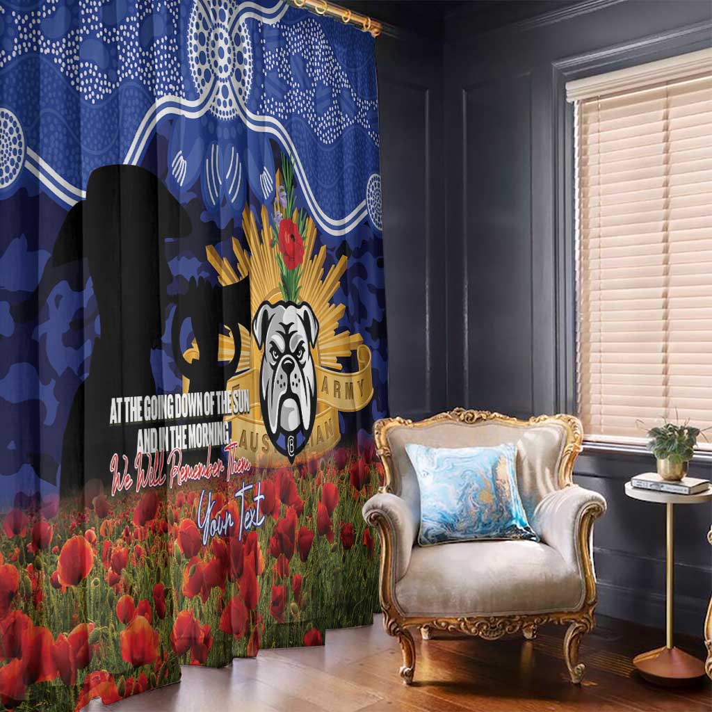 Personalised Bulldogs Rugby ANZAC Day Window Curtain Last Post Poppy We Will Remember Them